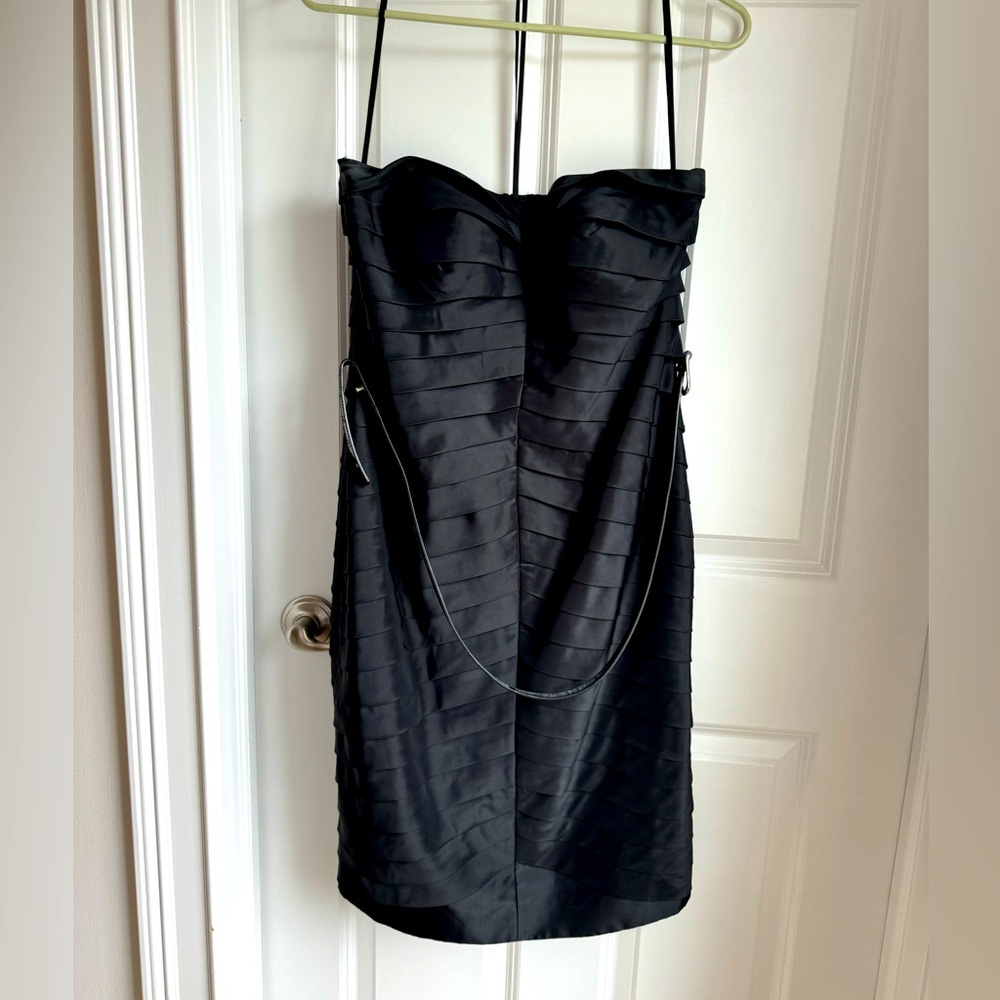 WDNY Strapless Black Dress with Belt